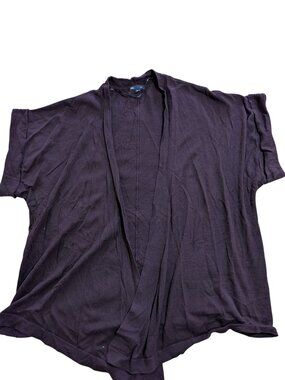 Gap Womens Open-Front Cardigan XXL Cotton Blend Dark Purple Lightweight